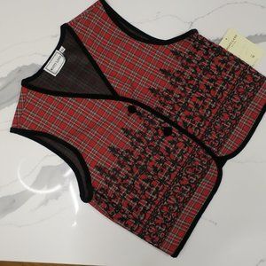 NWT Misty Lane Holiday Plaid Vest Size 10